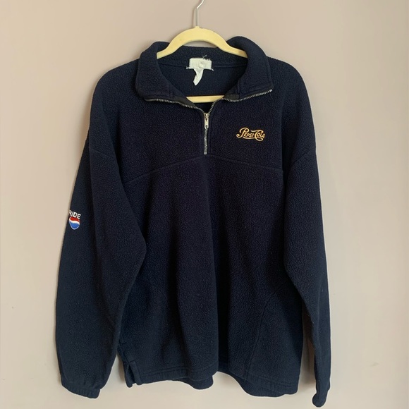 Vintage Pepsi-Cola Fleece Quarter Zip Sweater - Picture 1 of 6